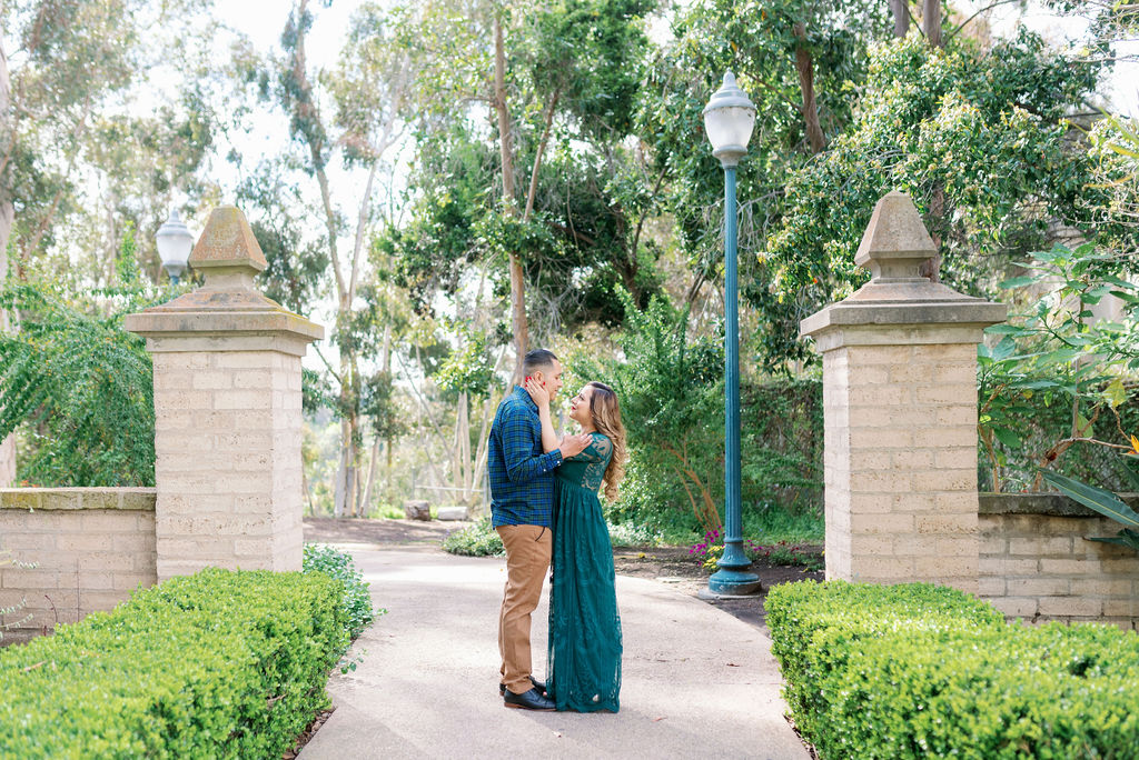 Alcazar Garden in Balboa Park Engagement Photographer in San Diego California