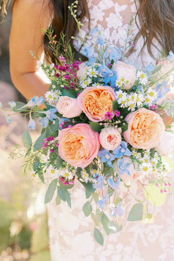 colorful bridal bouquet 