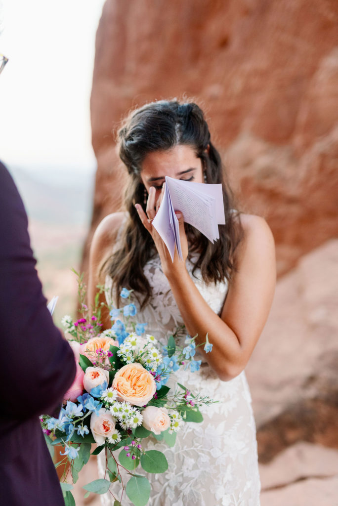 emotional bride reading vows 