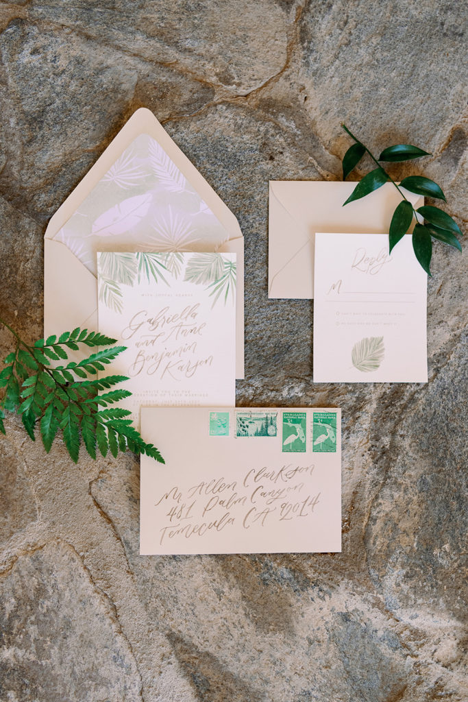tropical wedding invitation suite 