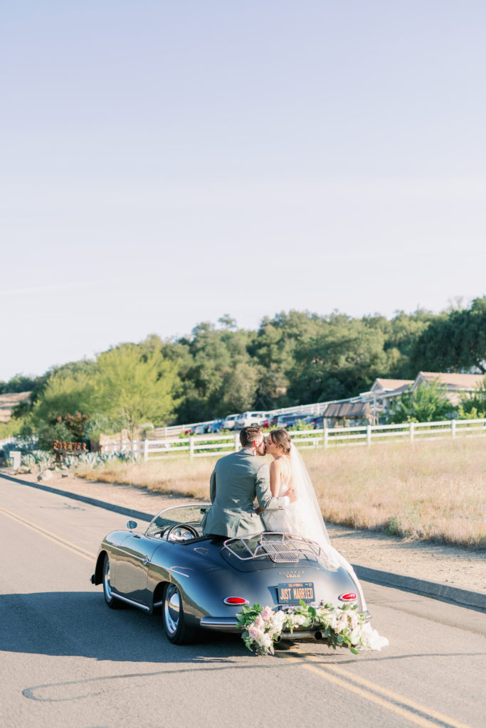 Wedding photographer in temecula California with vintage car 
