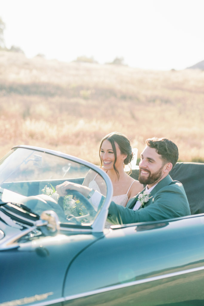 vintage car southern california wedding 