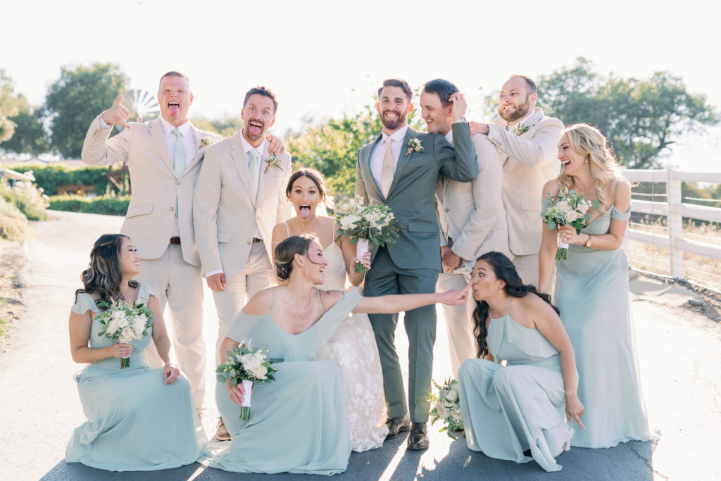 bridal party photos in temecula California at forever and always farm