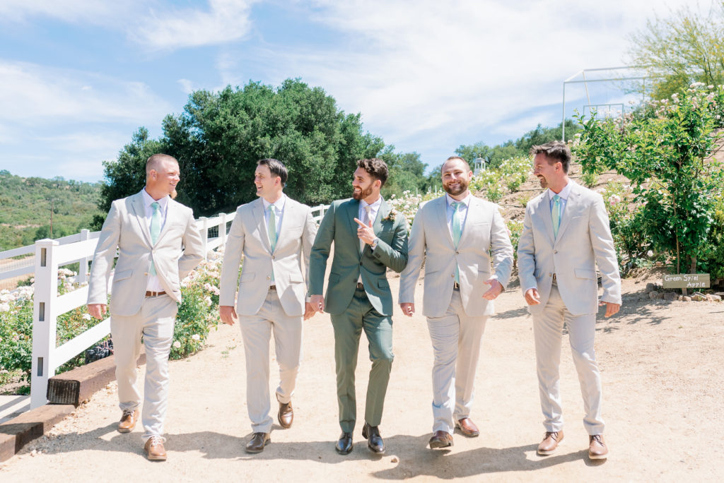 groomsmen suites in tan in temecula California at forever and always farm