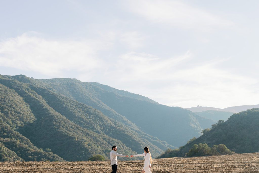 photo locations in corona California engagement photography in open field 