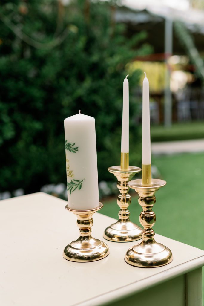 Twin Oaks Gardens Wedding Ceremony Details Communion Candle 